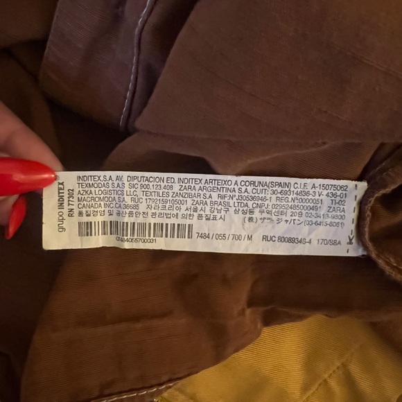 Zara Western Crop Blouse with Tie Front - Picture 6 of 7